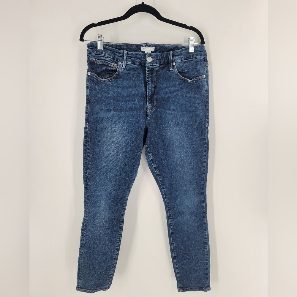 Good American jeans‎ size 15 high rise skinny mid wash stretch